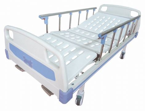 ABS床頭雙搖沖孔護(hù)理床（帶輪、護(hù)欄）